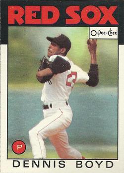 1986 O-Pee-Chee Baseball Cards 259     Dennis Boyd